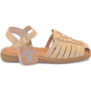 LOLA ALMAGRO SANDALO IN PELLE WAQUETILLA YUTE PISO ISLA YUTE
