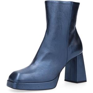 Galieti Stivaletti in pelle laminata con tacco 9cm e plateau 2cm
