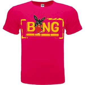 Bing T-Shirt Bing scritta logo fucsia originale ufficiale maglia maglietta sottocosto