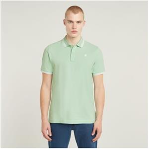 G-Star per uomo. D17127-5864-G992 Polo a righe sottili Dunda turchese [3247912], Casual, Manica corta, Cotone biologico, Sostenibile