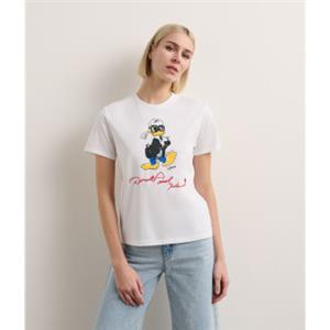 Karl Lagerfeld per donna. A3W17090 Maglietta bianca Disney [3280508], Bianco, Casual, Manica corta, Cotone biologico, Sostenibile