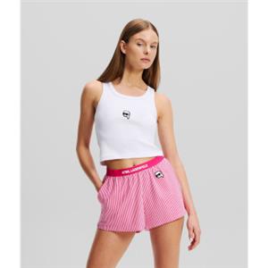Karl Lagerfeld per donna. A2W45008 Maglietta Ikon bianca [3280498], Bianco, Casual, Homewear, Senza maniche / cinghie, Cotone biologico, Sos