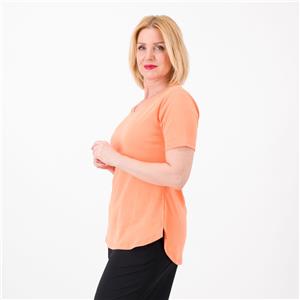 Denim & Co. Denim & Co T-shirt scollo a V Cotone interlock Fondo stondato e asimmetrico