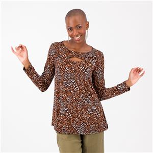 Nina Leonard T-shirt fantasia con manica lunga
