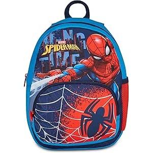 SEVEN S.P.A. Seven, Zaino Small Spider-Man, Azzurro, Mono Scomparto, Tasca Borraccia, 14 L, Zaino Bambino, Asilo