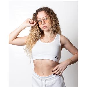 GCDS Top GCDS cropped con logo a contrasto donna